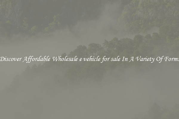 Discover Affordable Wholesale e vehicle for sale In A Variety Of Forms