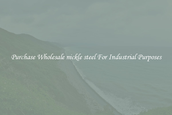 Purchase Wholesale nickle steel For Industrial Purposes