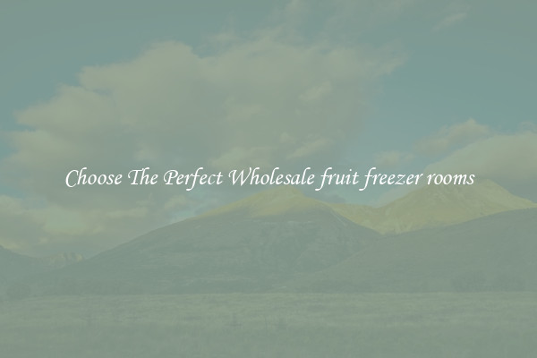 Choose The Perfect Wholesale fruit freezer rooms