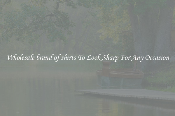 Wholesale brand of shirts To Look Sharp For Any Occasion