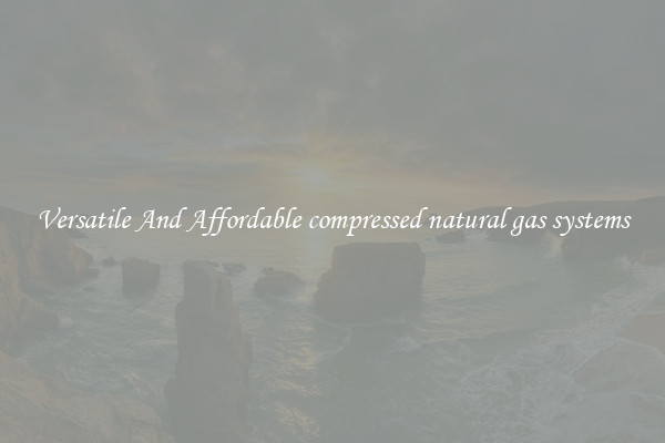 Versatile And Affordable compressed natural gas systems