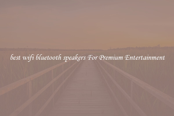 best wifi bluetooth speakers For Premium Entertainment