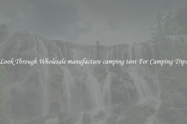Look Through Wholesale manufacture camping tent For Camping Trips