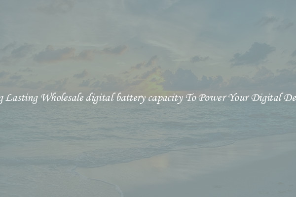 Long Lasting Wholesale digital battery capacity To Power Your Digital Devices