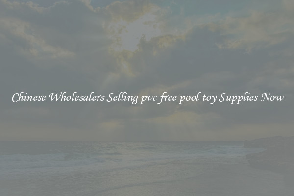 Chinese Wholesalers Selling pvc free pool toy Supplies Now